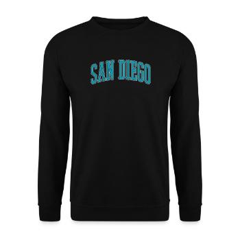 Collection de polices de caractères de blocs de San Diego - Sweat-shirt Unisexe - noir - Devant - Alina (178cm) & Michal (187cm)