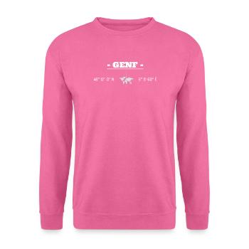 Koordinaten Genf - Unisex Pullover - Pink - Vorne
