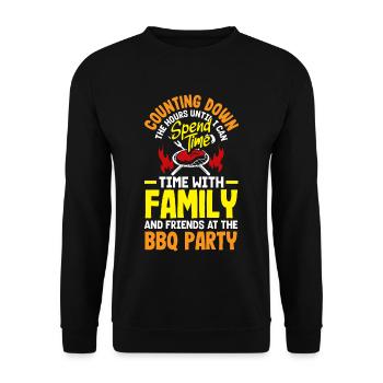 I can spend time with family and friends at the - Unisex Pullover - Schwarz - Vorne - Alina (178cm) & Michal (187cm)