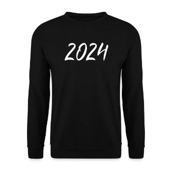 2024 blanc Réveillon du Nouvel An noir - Sweat-shirt Unisexe - noir - Devant - Alina (178cm) & Michal (187cm)