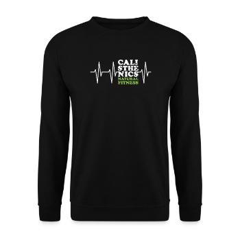 Natural Fitness Calisthenics Sport Pulse Heartbeat - Unisex Sweatshirt - black - Front - Alina (178cm) & Michal (187cm)