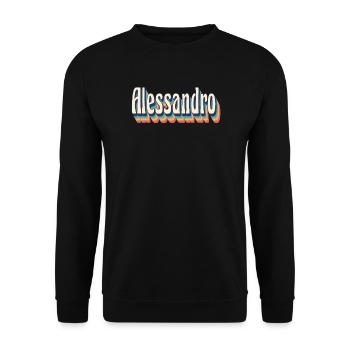 Alessandro Retro Vintage T-Shirt Geschenk T-Shirt - Unisex Pullover - Schwarz - Vorne - Alina (178cm) & Michal (187cm)