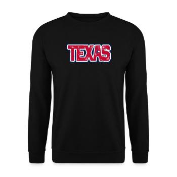 Texas Distressed Wordmark - Unisex Sweatshirt - black - Front - Alina (178cm) & Michal (187cm)