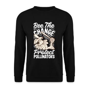 Beekeeper Heartbeat Honeycomb Love Pollination - Unisex Sweatshirt - black - Front - Alina (178cm) & Michal (187cm)