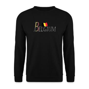 Flag Belgium: an elegant patriotic appearance - Unisex Sweatshirt - black - Front - Alina (178cm) & Michal (187cm)