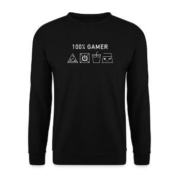 100% Gamer (White Version) - Unisex Pullover - Schwarz - Vorne - Alina (178cm) & Michal (187cm)