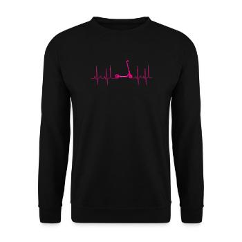 scooter Kickboard Trotinett kardiogramm - Unisex Pullover - Schwarz - Vorne - Alina (178cm) & Michal (187cm)