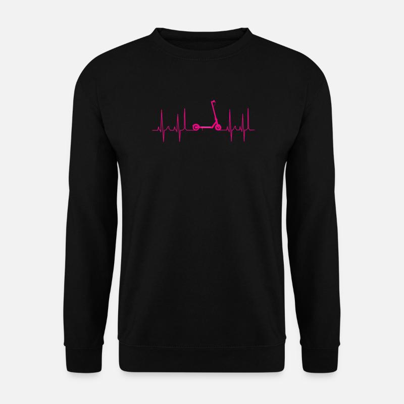 scooter Kickboard Trotinett kardiogramm - Unisex Pullover - Schwarz