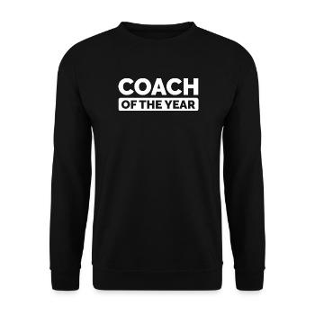coach of the year - Trainer Vereine und Teams Logo - Unisex Pullover - Schwarz - Vorne - Alina (178cm) & Michal (187cm)