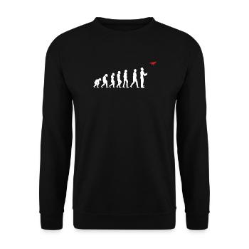 Evolution des Menschen Drohne Pilot - Unisex Pullover - Schwarz - Vorne - Alina (178cm) & Michal (187cm)
