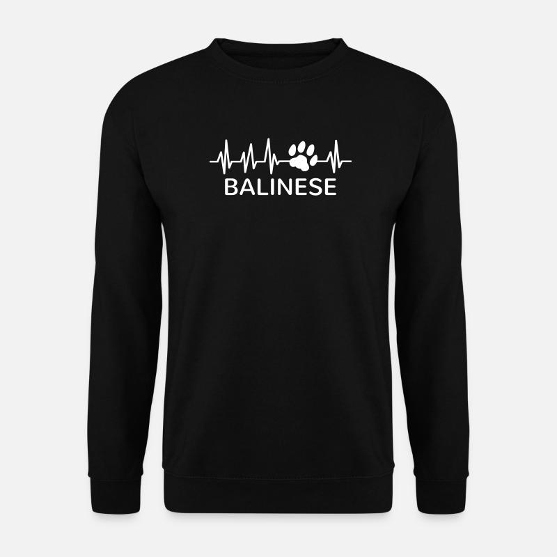 Balinese Katze Herzschlag Balinesenkatze - Unisex Pullover - Schwarz
