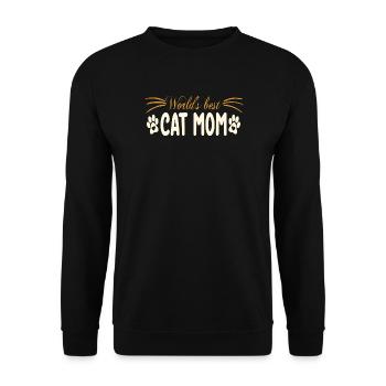 Kat Mom design with paw print - Unisex Sweatshirt - black - Front - Alina (178cm) & Michal (187cm)