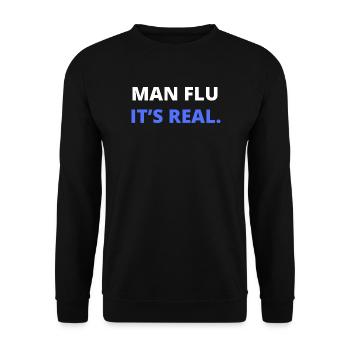 Man Flu It’s Real Illustration - Unisex Sweatshirt - black - Front - Alina (178cm) & Michal (187cm)