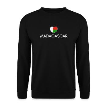 J’aime Madagascar, cœur Madagascar - Sweat-shirt Unisexe - noir - Devant - Alina (178cm) & Michal (187cm)