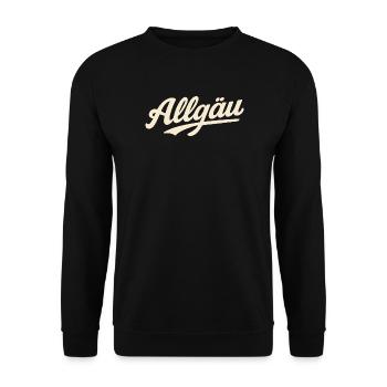 Allgäu Schriftzug Vintage - Unisex Pullover - Schwarz - Vorne - Alina (178cm) & Michal (187cm)