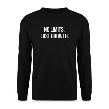 NO LIMITS. JUST GROWTH. | Greyline Official - Unisex Sweatshirt - black - Front - Alina (178cm) & Michal (187cm)