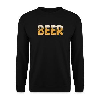 bière - Sweat-shirt Unisexe - noir - Devant - Alina (178cm) & Michal (187cm)