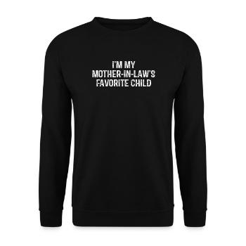 Citation drôle de belle-mère sur l’enfant préféré - Sweat-shirt Unisexe - noir - Devant - Alina (178cm) & Michal (187cm)