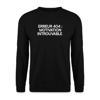 Erreur 404 motivation introuvable humour étudiant - Sweat-shirt Unisexe - noir - Devant - Alina (178cm) & Michal (187cm)