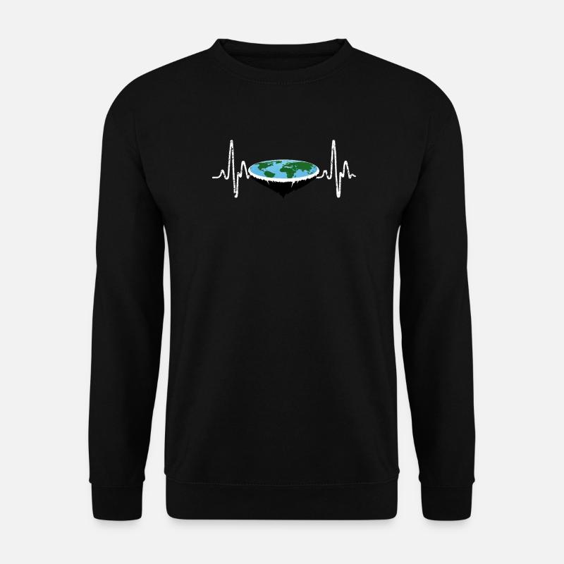 Herzschlag Flache Erde - Unisex Pullover - Schwarz