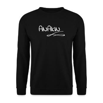 Anakin Graffiti Lettering - Unisex Sweatshirt - black - Front - Alina (178cm) & Michal (187cm)