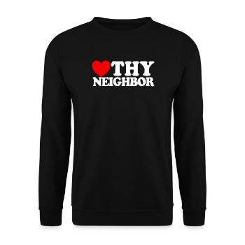 Aimez votre prochain – Foi chrétienne – Jésus - Sweat-shirt Unisexe - noir - Devant - Alina (178cm) & Michal (187cm)