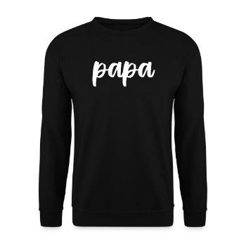 Papa : Design Calligraphie Élégante - Sweat-shirt Unisexe - noir - Devant - Alina (178cm) & Michal (187cm)