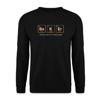 Tableau périodique de la chimie de la boulangerie Baker Baking - Sweat-shirt Unisexe - noir - Devant - Alina (178cm) & Michal (187cm)