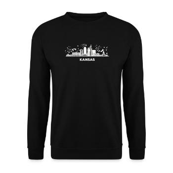 Kansans Skyline Cityscape Kansas - Unisex Sweatshirt - black - Front - Alina (178cm) & Michal (187cm)