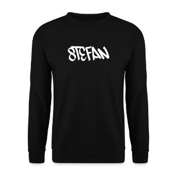 Stefan: Geschenkidee für Stefan - Unisex Pullover - Schwarz - Vorne - Alina (178cm) & Michal (187cm)