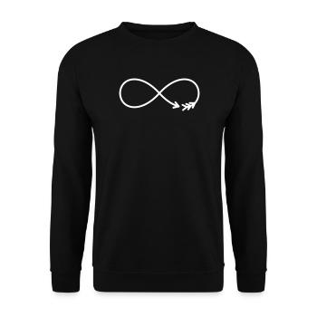 Infinity Sign Arrow Gift Love - Unisex Sweatshirt - black - Front - Alina (178cm) & Michal (187cm)