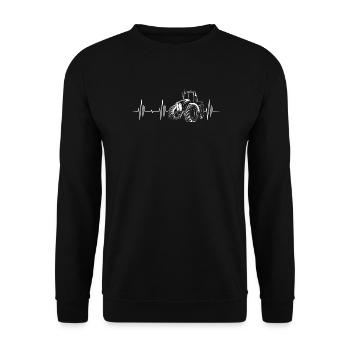 tractor heartbeat farmer farmer pulse ecg icon - Unisex Sweatshirt - black - Front - Alina (178cm) & Michal (187cm)
