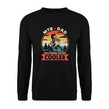 MTB Dad like a normal dad but cooler - Unisex Pullover - Schwarz - Vorne - Alina (178cm) & Michal (187cm)