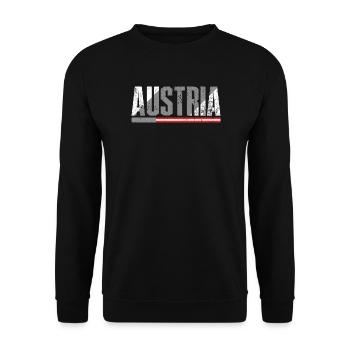 Austria Bold Distressed Flag - Unisex Sweatshirt - black - Front - Alina (178cm) & Michal (187cm)