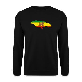 Lion of Judah Jamaica Rasta Flag Map of Jamaica - Unisex Pullover - Schwarz - Vorne - Alina (178cm) & Michal (187cm)