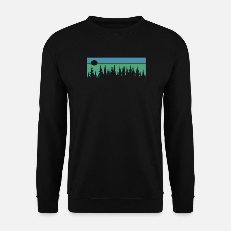 Wald Holz Retro Vintage Bäume - Unisex Pullover - Schwarz