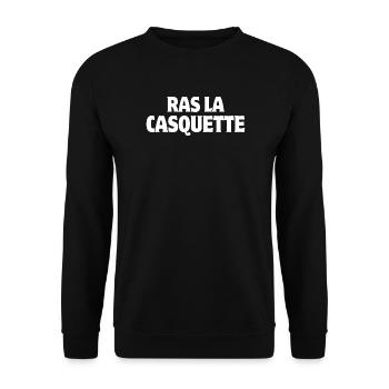 j'en ai marre, ras la casquette, casquette - Sweat-shirt Unisexe - noir - Devant - Alina (178cm) & Michal (187cm)