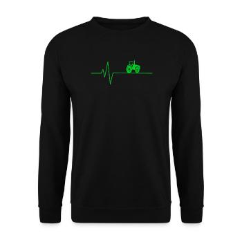 Tractor Heartbeat Farmer - Unisex Sweatshirt - black - Front - Alina (178cm) & Michal (187cm)