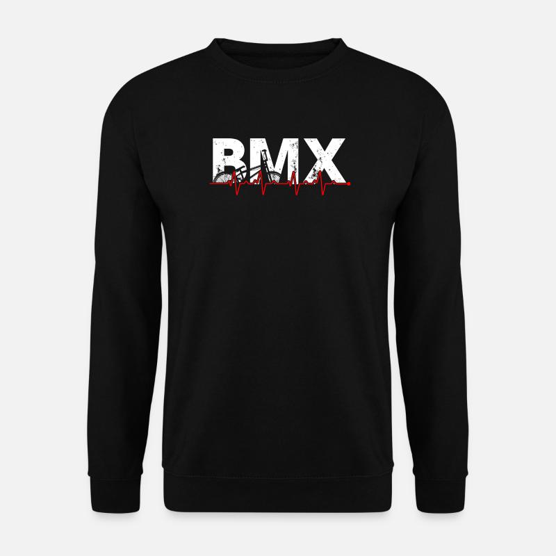BMX Pulse Grafik T-Shirt - Unisex Pullover - Schwarz