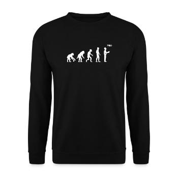 Lustig Pilot Evolution Entwicklung Fliegerei icon - Unisex Pullover - Schwarz - Vorne - Alina (178cm) & Michal (187cm)