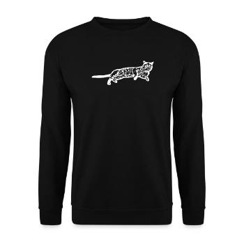 White Cat Cat White Cats Gift - Unisex Sweatshirt - black - Front - Alina (178cm) & Michal (187cm)