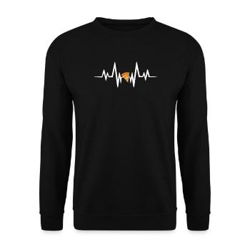 Battement de cœur de la pizza - Sweat-shirt Unisexe - noir - Devant - Alina (178cm) & Michal (187cm)