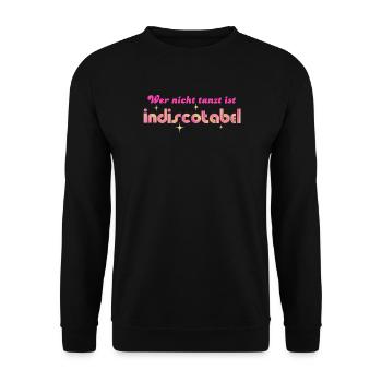 'Qui ne danse pas est indiscotabel' Disco Dancing - Sweat-shirt Unisexe - noir - Devant - Alina (178cm) & Michal (187cm)