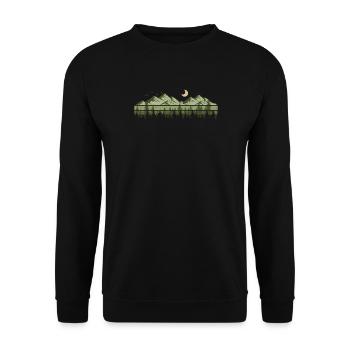 Mountains Forest Nature Trees Outdoor Nature Lovers - Unisex Sweatshirt - black - Front - Alina (178cm) & Michal (187cm)