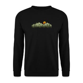 Mountains Forest Nature Trees Outdoor Nature Lovers - Unisex Sweatshirt - black - Front - Alina (178cm) & Michal (187cm)