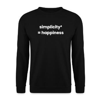 Einfachheit ist gleich Glück Minimalismus - Unisex Pullover - Schwarz - Vorne - Alina (178cm) & Michal (187cm)