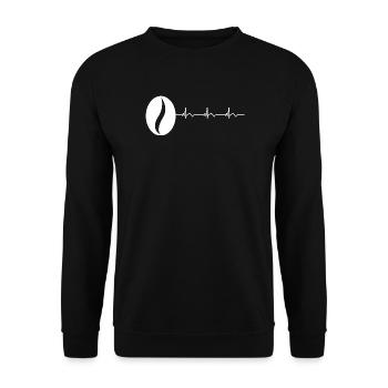 Coffee Bean Coffee Lover Coffee ECG Heartbeat - Unisex Sweatshirt - black - Front - Alina (178cm) & Michal (187cm)