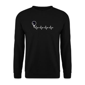 Golfeur Golfeur Balle de golf ECG Battement cardiaque Rythme cardiaque - Sweat-shirt Unisexe - noir - Devant - Alina (178cm) & Michal (187cm)
