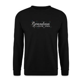 Mamie, je t’aime, Noël - Sweat-shirt Unisexe - noir - Devant - Alina (178cm) & Michal (187cm)