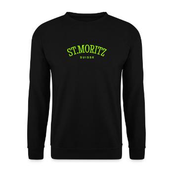 St. Moritz - Suisse - Switzerland - Swiss - Unisex Sweatshirt - black - Front - Alina (178cm) & Michal (187cm)